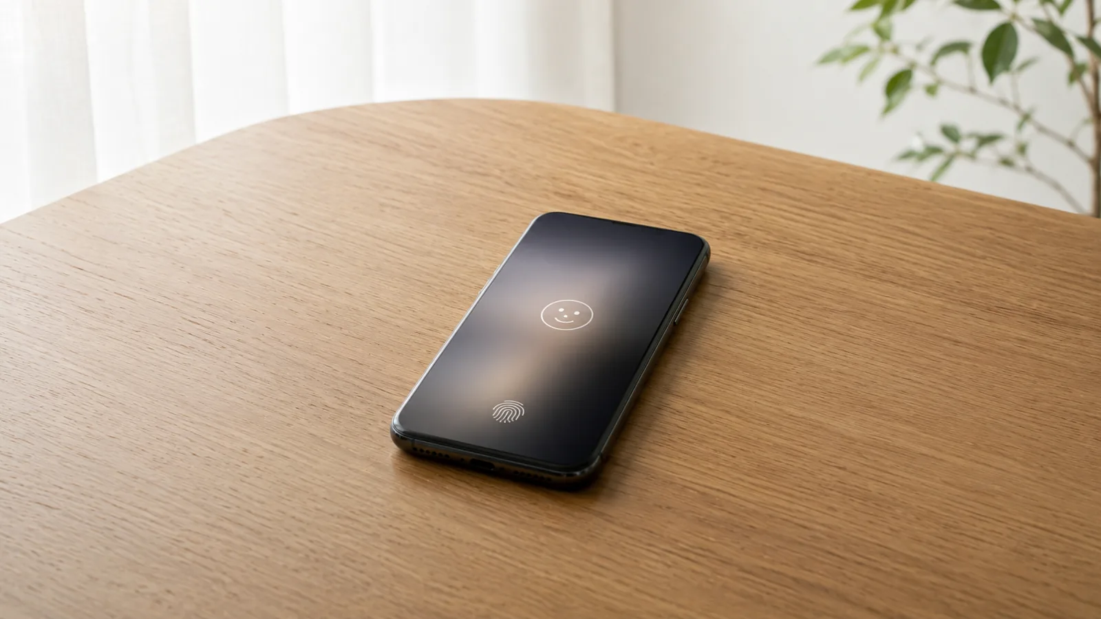 ロック画面が点灯した、しっかり閉じた1台のスマートフォン